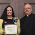 Eagle of the Cross Award recipient Virginia Grier with Monsignor Robert Siffrin