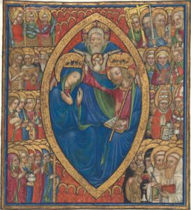 From Coronation of the Virgin with the Trin- ity and the Saints by Olivetan Master.