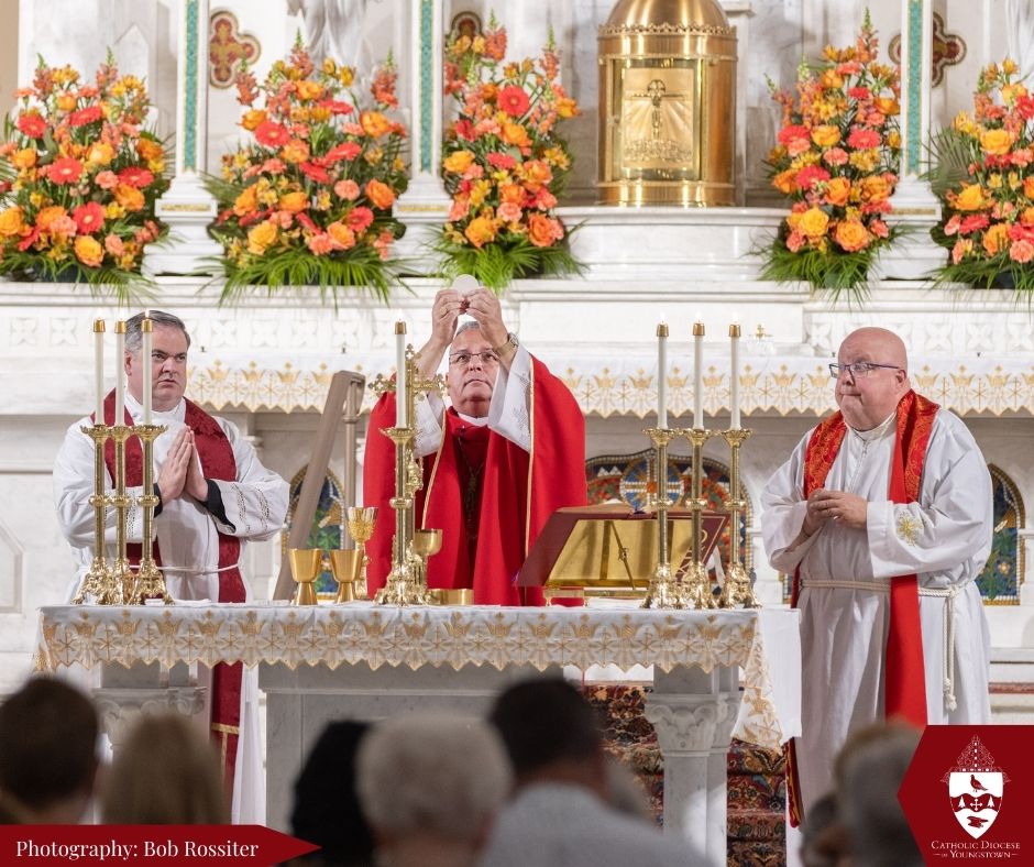 Eucharistic prayer during the Rhoda Wise Mass, St Peter Church in Canton, Ohio, June 28, 2024.