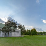 Exterior of McDonough Memorical Chapel at Resurrection Cemetery in Youngstown, Ohio