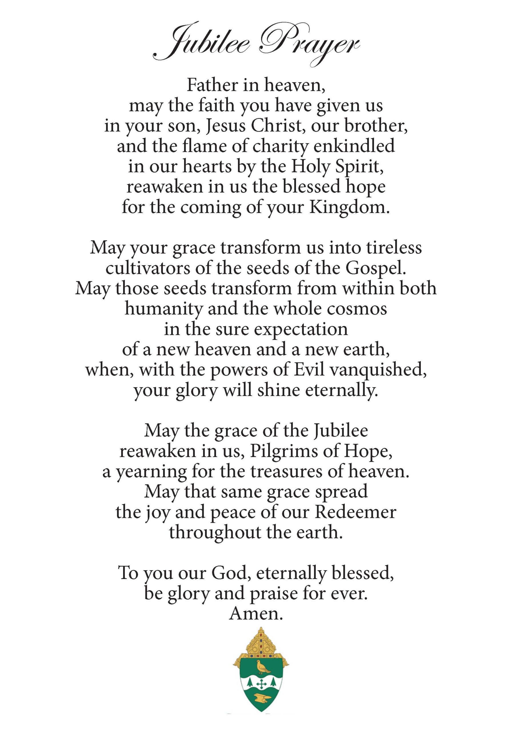 Jubilee Prayer Card 2025 | The Catholic Diocese of Youngstown