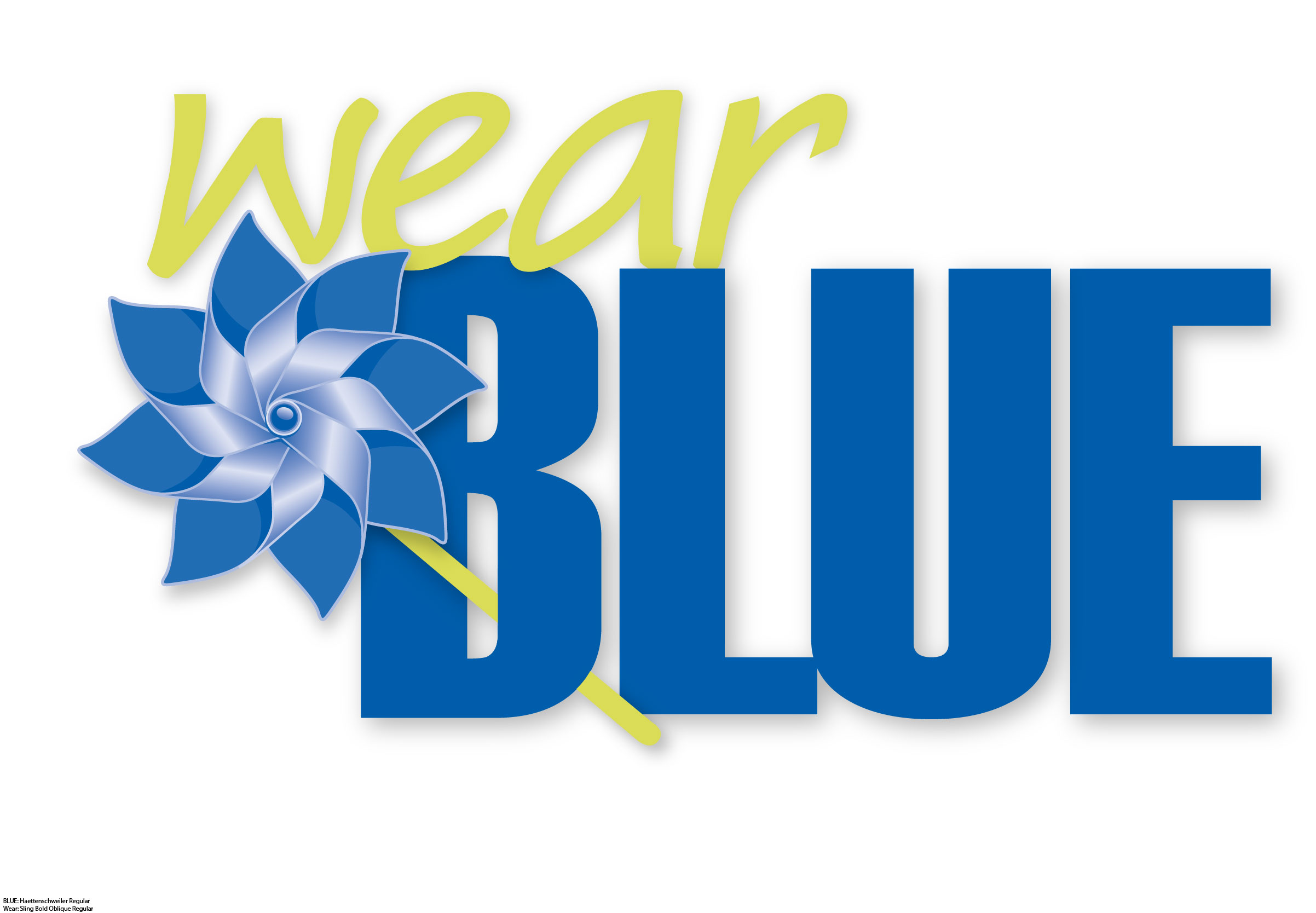 "Wear Blue" with blue pinwheel