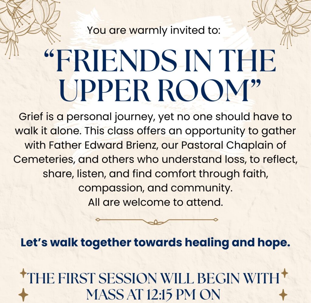 You are warmly invited to "Friends in the Upper Room." Let's walk together towards healing and hope.