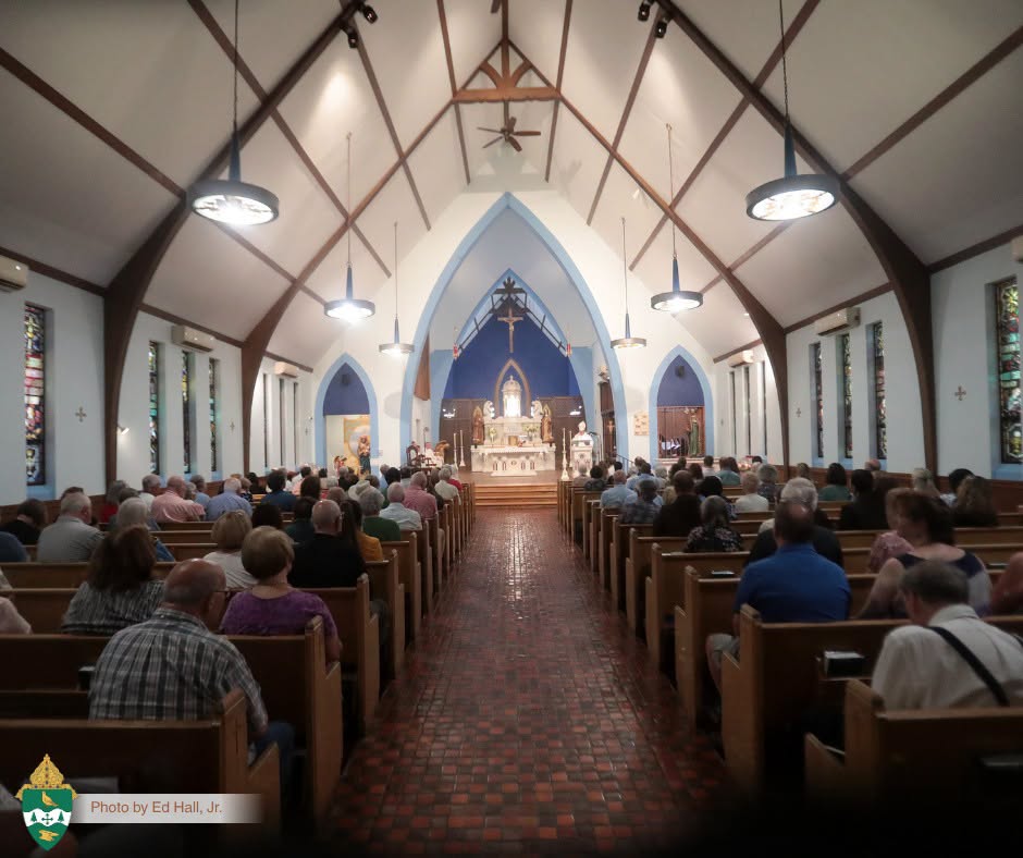 Full church at Sancta Clara Monastery in Canton, Ohio with Bishop David Bonnar presiding